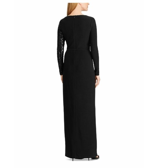 🎁Lauren Ralph Lauren Sequined Maxi Wrap Dress - Picture 2 of 10